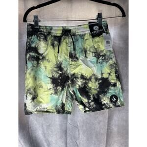Volcom Big Boys Saturate Drawstring Trunks - Shadow Lime NWT Size M